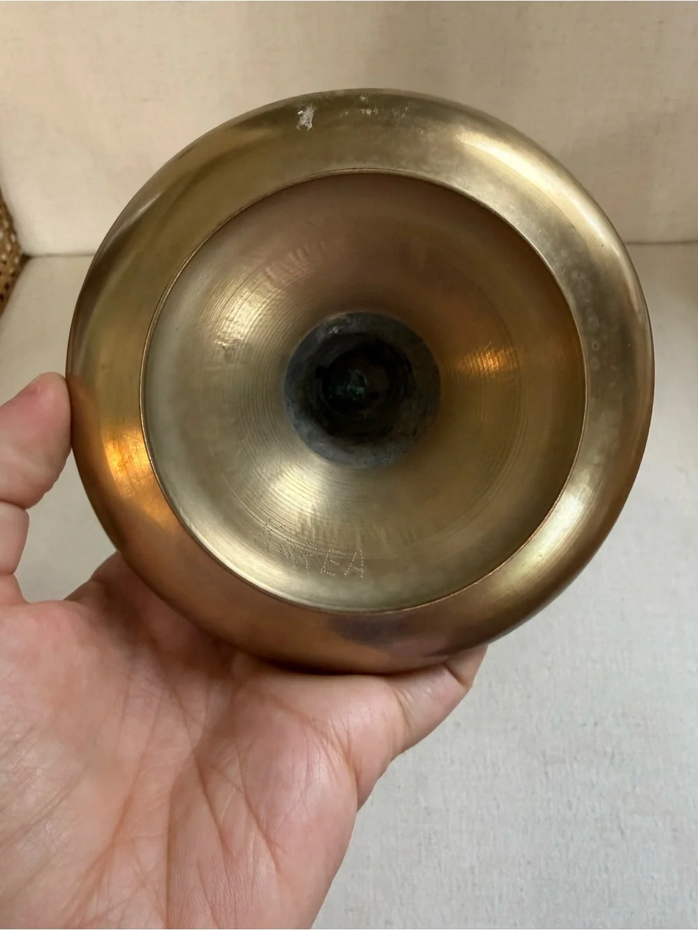Vintage Solid Brass Tapered Candlestick Holder Brushed Finish 11